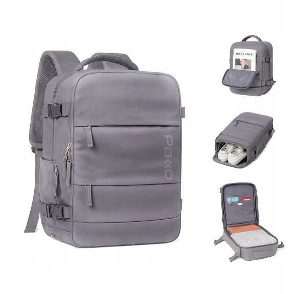 Plecak PAKKO Bagaż Podręczny do Samolotu Wizzair Rayanair 40x20x25 USB T500