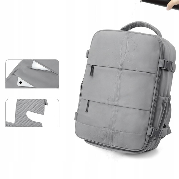 Plecak PAKKO Bagaż Podręczny do Samolotu Wizzair Rayanair 40x20x25 USB T500