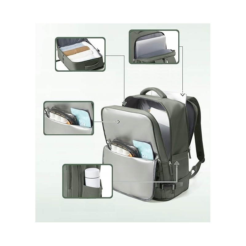 Plecak PAKKO Bagaż Podręczny do Samolotu Wizzair Rayanair 40x20x25 USB T500