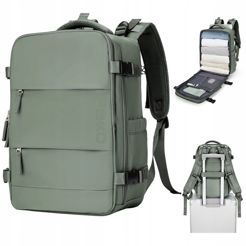 Plecak PAKKO Bagaż Podręczny do Samolotu Wizzair Rayanair 40x20x25 USB T500