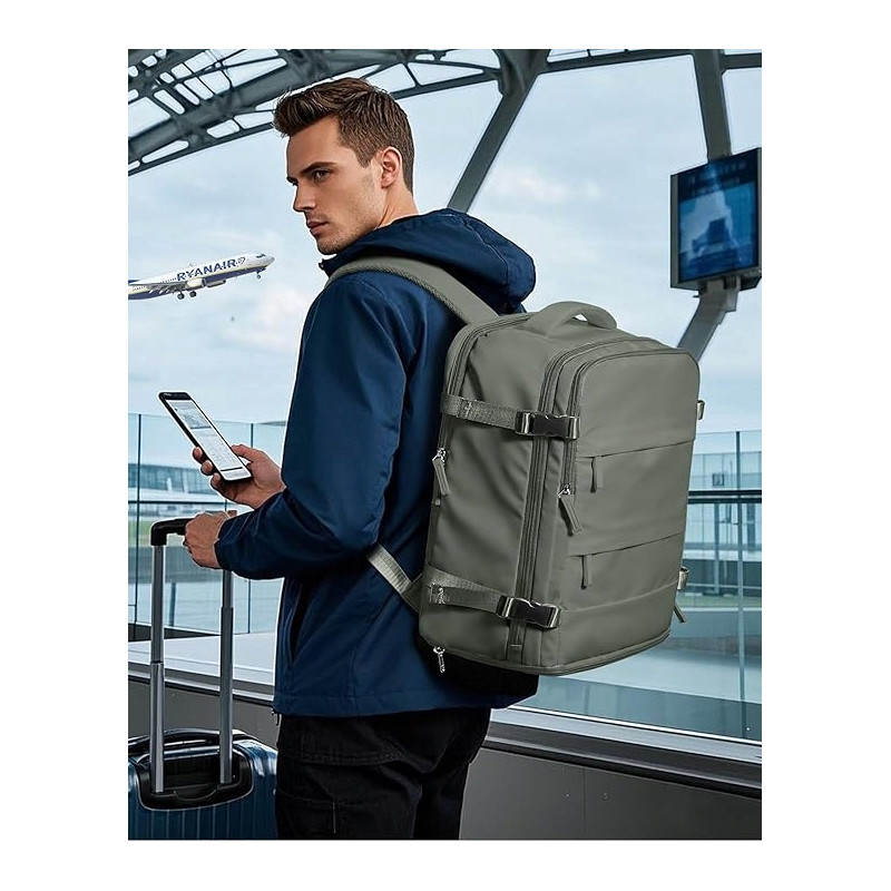 Plecak PAKKO Bagaż Podręczny do Samolotu Wizzair Rayanair 40x20x25 USB T500