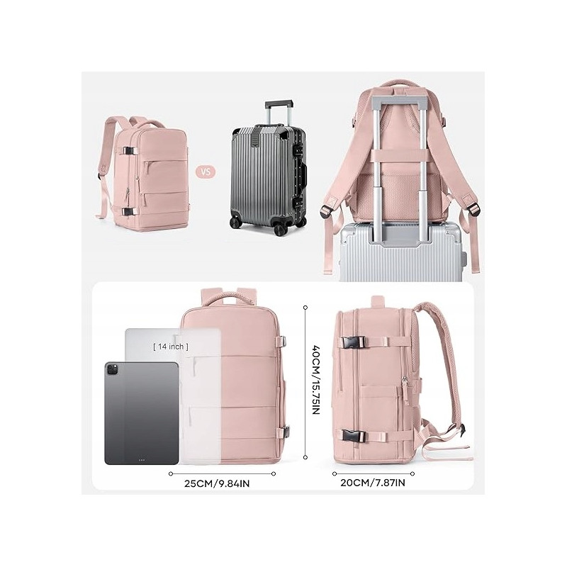 Plecak PAKKO Bagaż Podręczny do Samolotu Wizzair Rayanair 40x20x25 USB T500