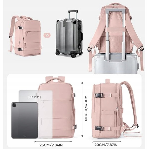 Plecak PAKKO Bagaż Podręczny do Samolotu Wizzair Rayanair 40x20x25 USB T500