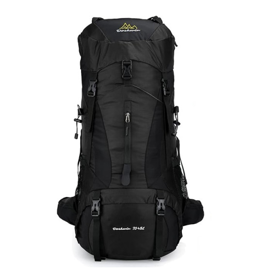 Sportowy kempingowy plecak turystyczny duży trekking 70l CZARNY (I008)