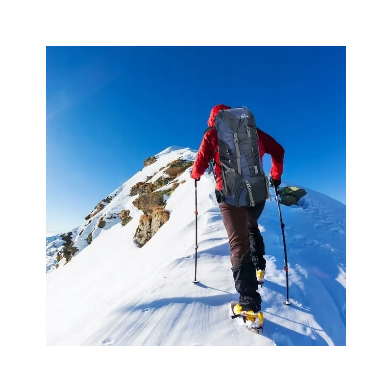 Sportowy kempingowy plecak turystyczny duży trekking 70l GRANATOWY (I008)