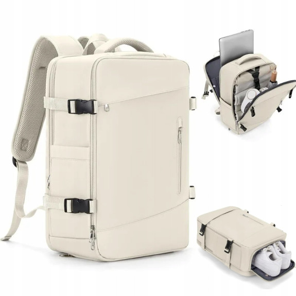 Plecak podróżny Bagaż Podręczny 46×32×16 Beżowy