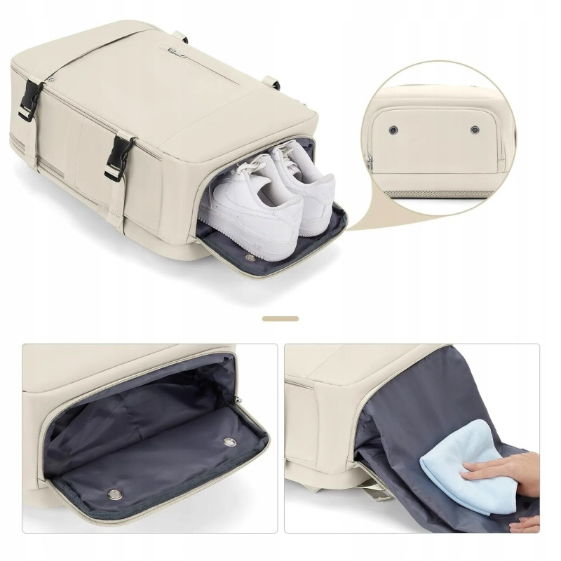 Plecak podróżny Bagaż Podręczny 46×32×16 Beżowy