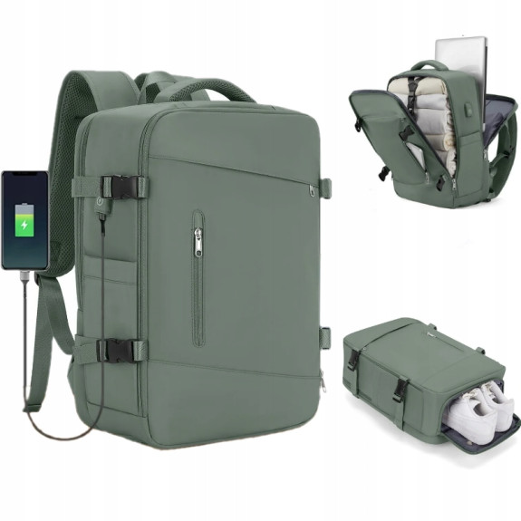 Plecak podróżny Bagaż Podręczny 46×32×16 Zielony