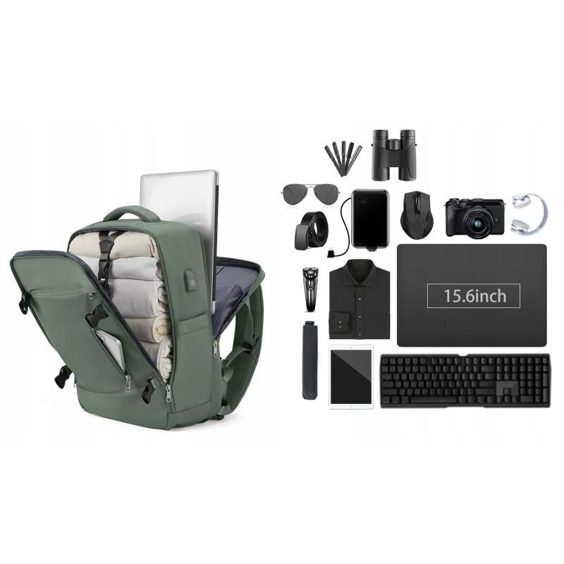 Plecak podróżny Bagaż Podręczny 46×32×16 Czarny