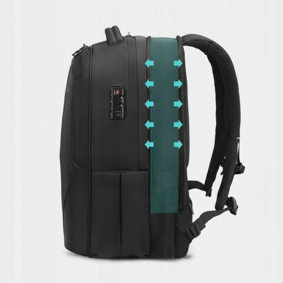 Plecak na laptopa TIGERNU 17,3" USB TSA antykradzieżowy wodoodp. szyfr I017