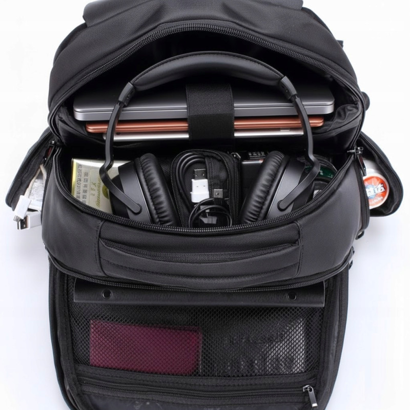 Plecak na laptopa TIGERNU 17,3" USB TSA antykradzieżowy wodoodp. szyfr I017