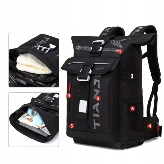 Plecak motocyklowy wodoodporny roll-top turystyczny sportowy 25-30l ZM14