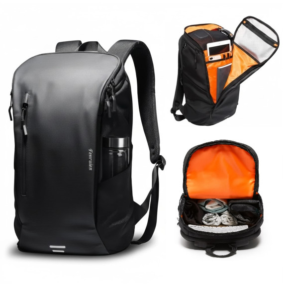 Plecak na laptopa 15,6'' wodoodporny męski miejski podróżny czarny (ZM15)