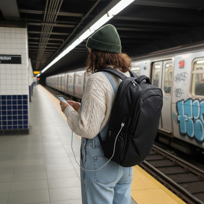 Plecak na laptopa TIGERNU 17,3" USB TSA antykradzieżowy wodoodp. szyfr I017