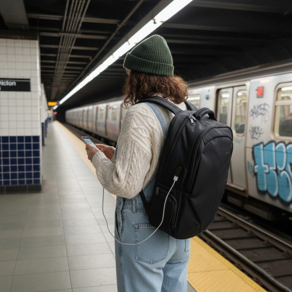 Plecak na laptopa TIGERNU 17,3" USB TSA antykradzieżowy wodoodp. szyfr I017