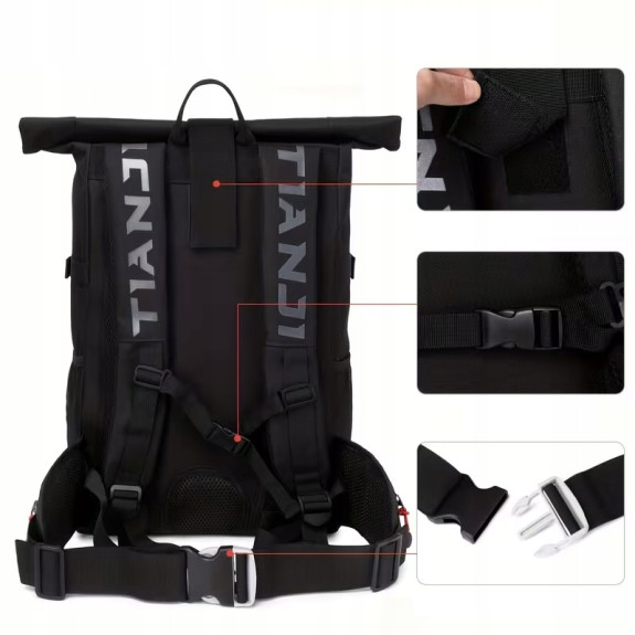 Plecak motocyklowy wodoodporny roll-top turystyczny sportowy 25-30l ZM14