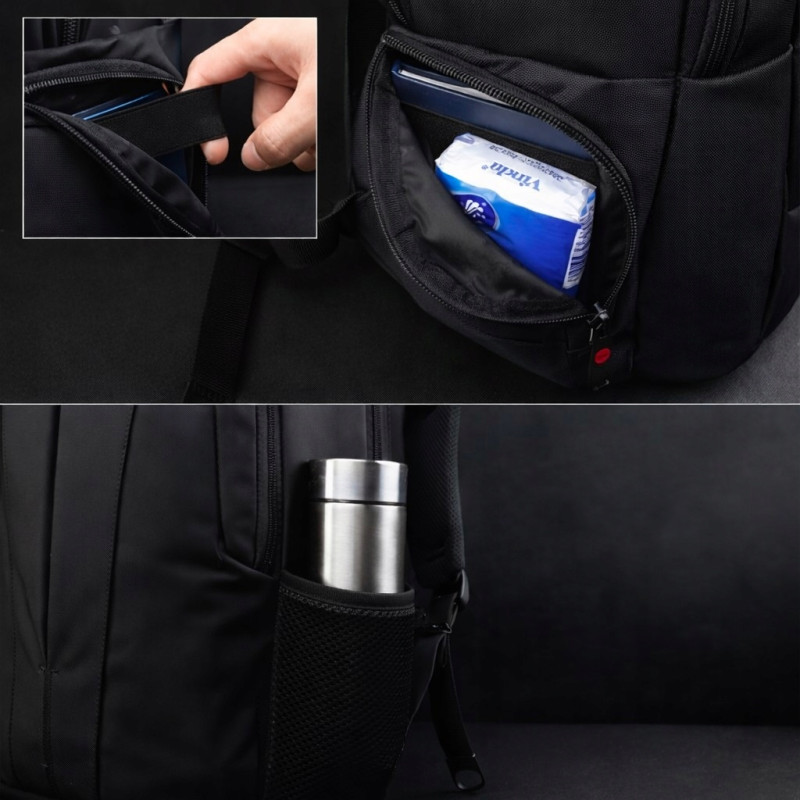 Plecak na laptopa TIGERNU 17,3" USB TSA antykradzieżowy wodoodp. szyfr I017