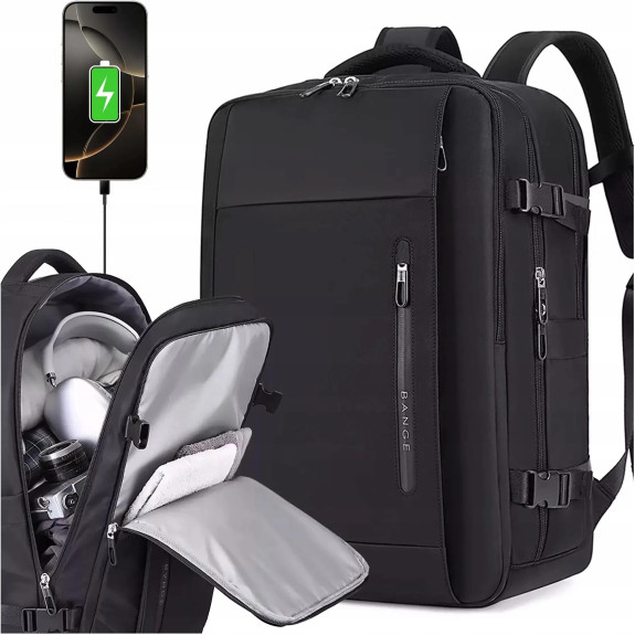 Torba podróżna bagaż plecak na laptop 17,3'' USB wodoodporny BANGE I087