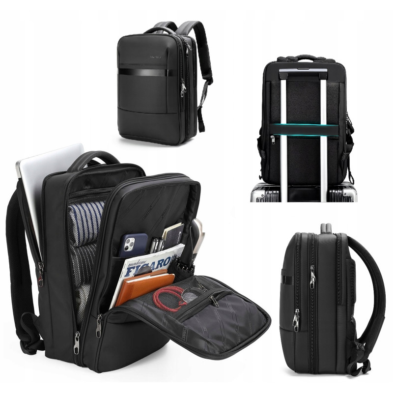 Plecak na laptopa 15,6” wodoodporny RFID otwierany walizka (I109)