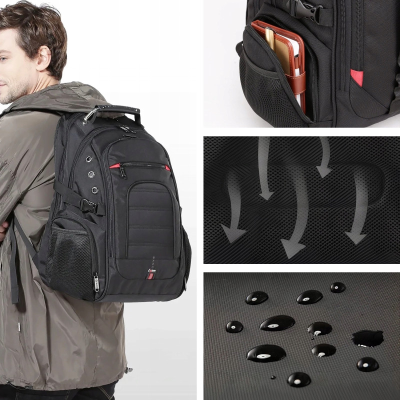 Plecak miejski na laptop 15" Bange 40L wodoodporny USB USB-C jack (I090)