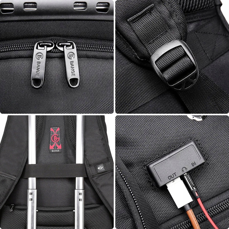 Plecak miejski na laptop 15" Bange 40L wodoodporny USB USB-C jack (I090)