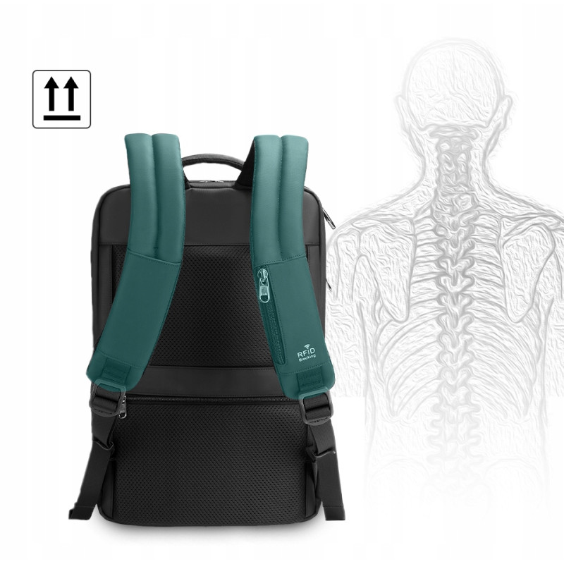 Plecak na laptopa 15,6” wodoodporny RFID otwierany walizka (I109)