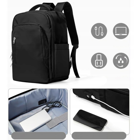 Plecak PAKKO Bagaż Podręczny do Samolotu Wizzair Rayanair 40x20x25 USB T130