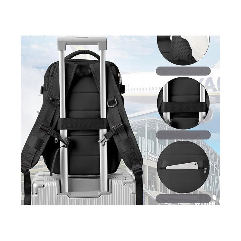 Plecak PAKKO Bagaż Podręczny do Samolotu Wizzair Rayanair 40x20x25 USB T140