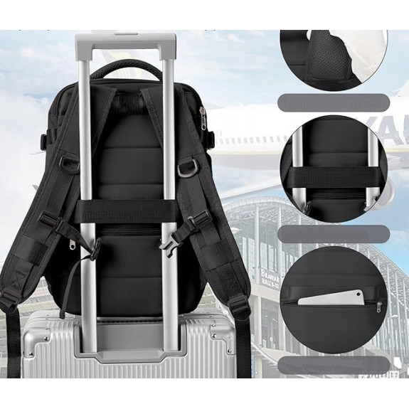 Plecak PAKKO Bagaż Podręczny do Samolotu Wizzair Rayanair 40x20x25 USB T140