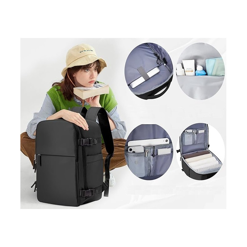 Plecak PAKKO Bagaż Podręczny do Samolotu Wizzair Rayanair 40x20x25 USB T140