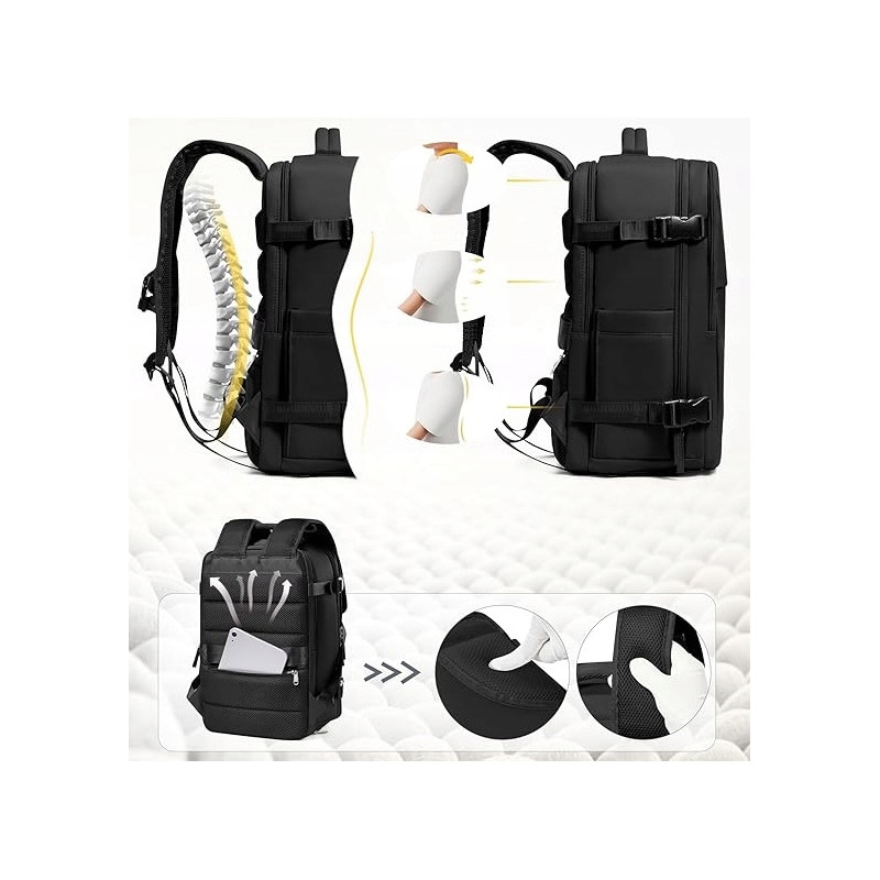 Plecak PAKKO Bagaż Podręczny do Samolotu Wizzair Rayanair 40x20x25 USB T140