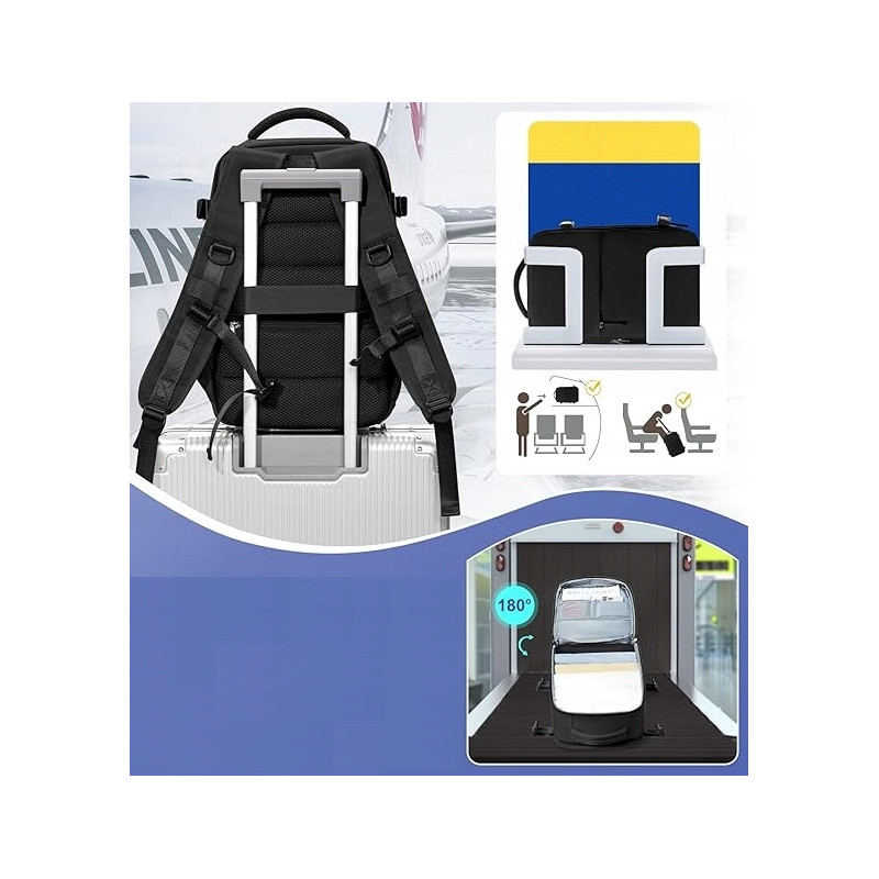 Plecak PAKKO Bagaż Podręczny do Samolotu Wizzair Rayanair 40x20x25 USB T140