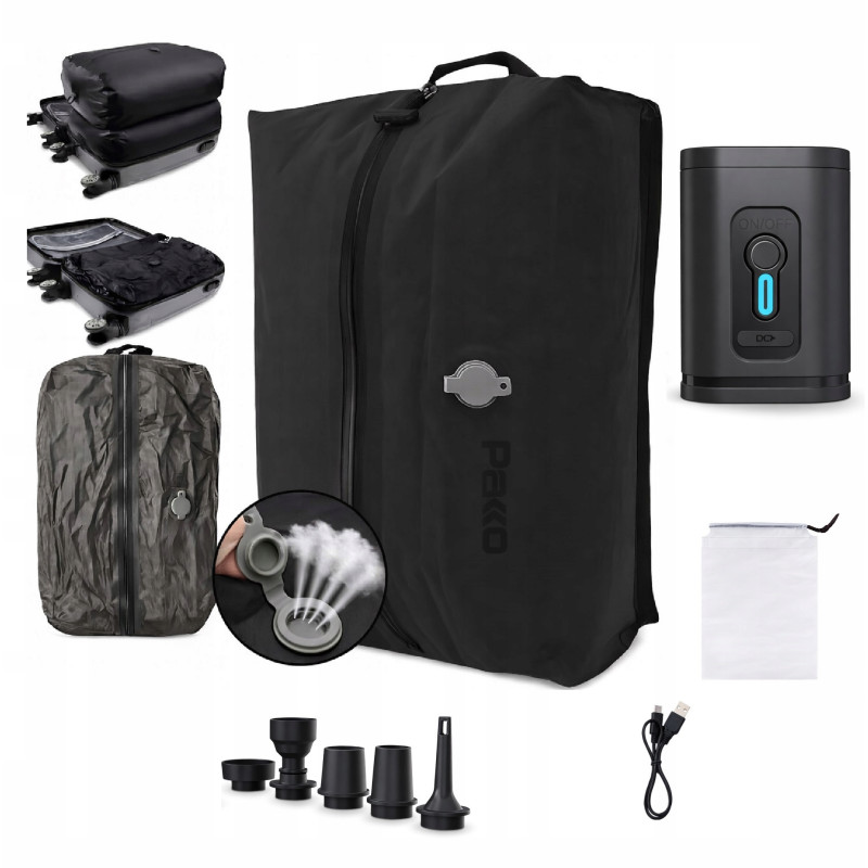 Zestaw worek próżniowy PAKKO kompresor elektryczny bezprzewodowy USB I114