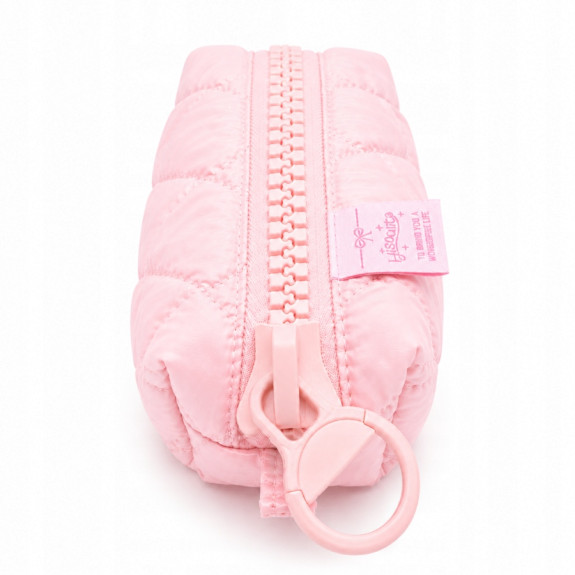 Piórnik Puffy Pikowany Różowy Matowy Pojemny Szkolny Młodzieżowy Etui 2
