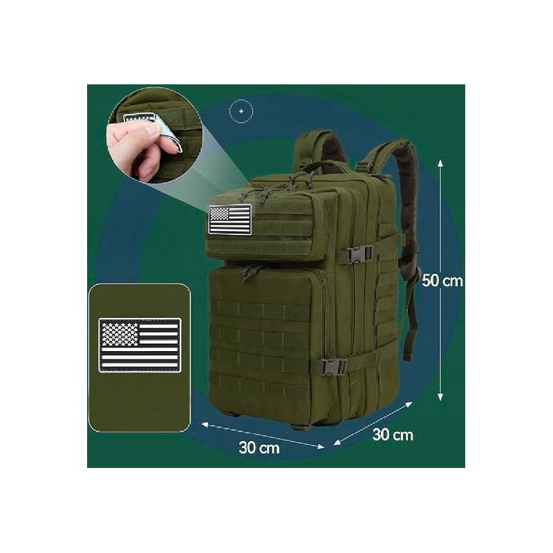 Plecak Taktyczny Wojskowy 45L KHAKI | Survival Militarne MOLLE (I011)