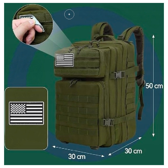 Plecak Taktyczny Wojskowy 45L KHAKI | Survival Militarne MOLLE (I011)