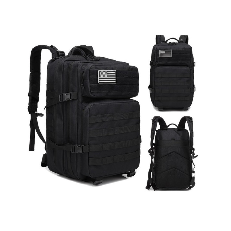 Plecak Taktyczny Wojskowy 45L CZARNY | Survival Militarne MOLLE (I011)