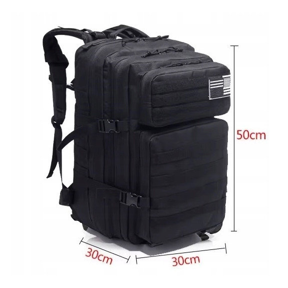 Plecak Taktyczny Wojskowy 45L CZARNY | Survival Militarne MOLLE (I011)
