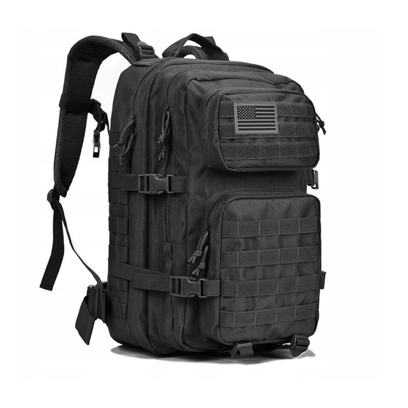 Plecak Taktyczny Wojskowy 45L CZARNY | Survival Militarne MOLLE (I011)