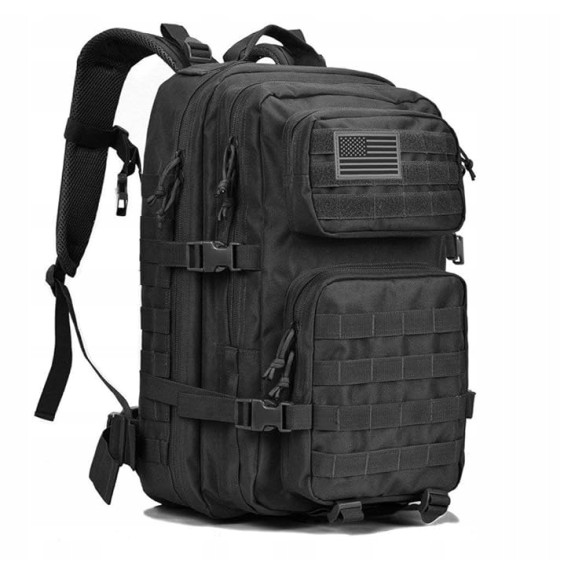 Plecak Taktyczny Wojskowy 45L CZARNY | Survival Militarne MOLLE (I011)