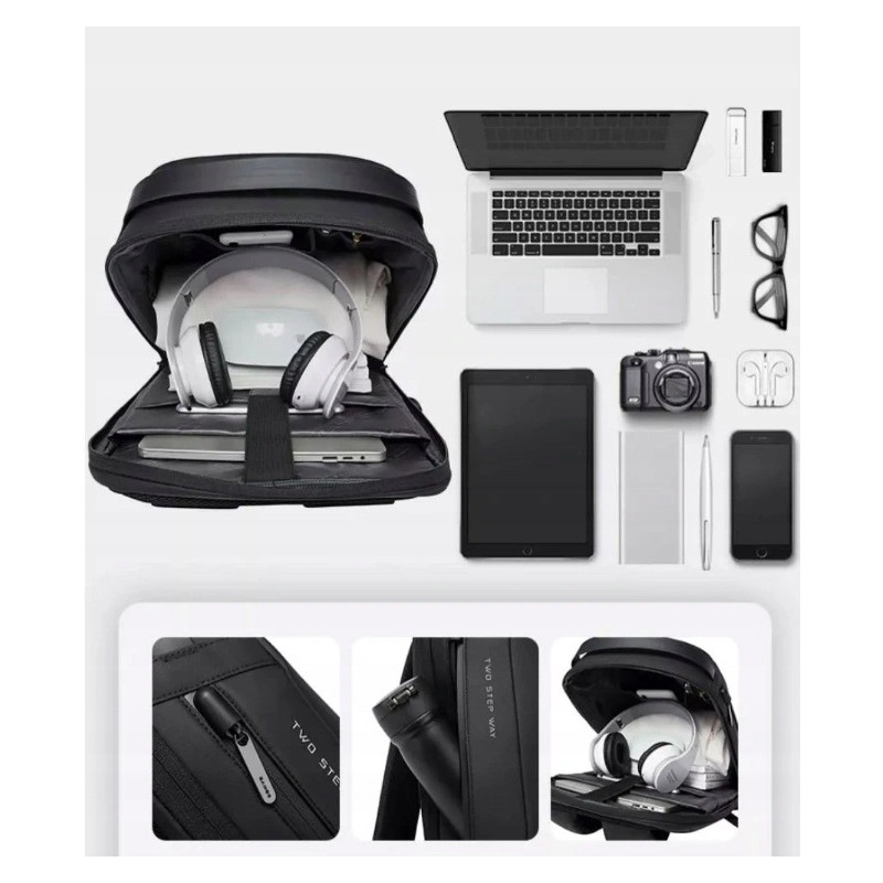 Antykradzieżowy plecak na laptopa TSA usb USB C miejski BANGE (I504)