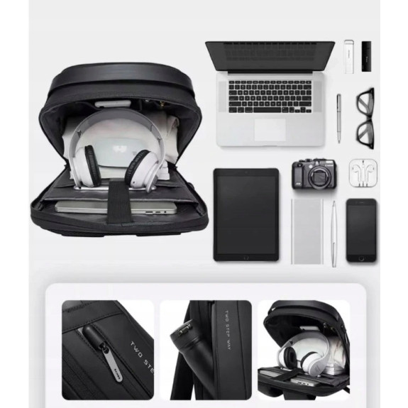 Antykradzieżowy plecak na laptopa TSA usb USB C miejski BANGE (I504)