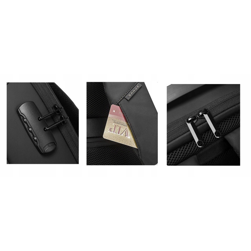 Antykradzieżowy plecak na laptopa TSA usb USB C miejski BANGE (I504)