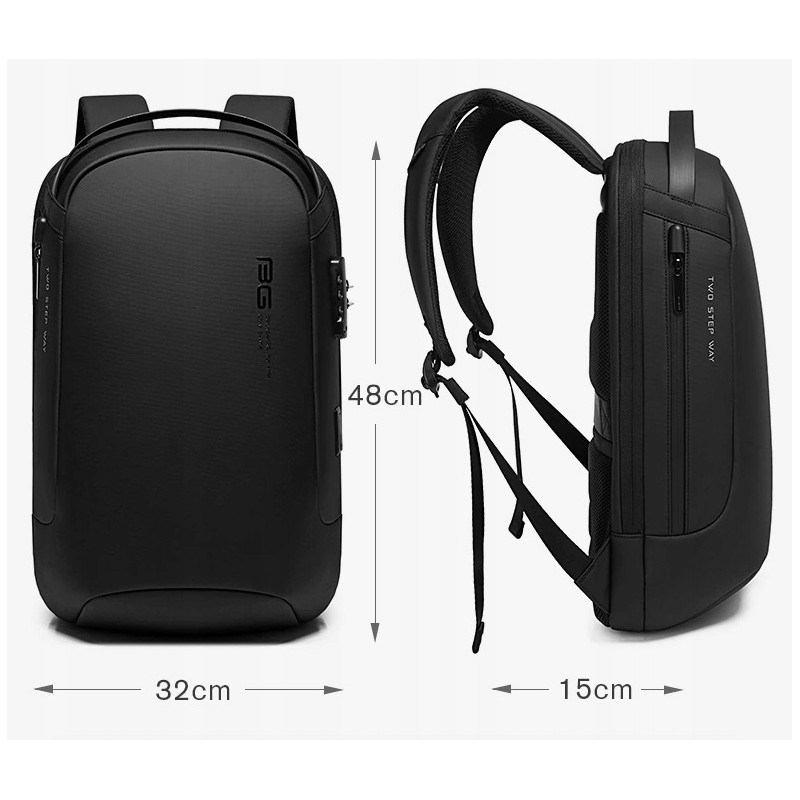 Antykradzieżowy plecak na laptopa TSA usb USB C miejski BANGE (I504)