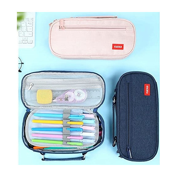 Duży Granatowy Organizer Piórnik Szkolny