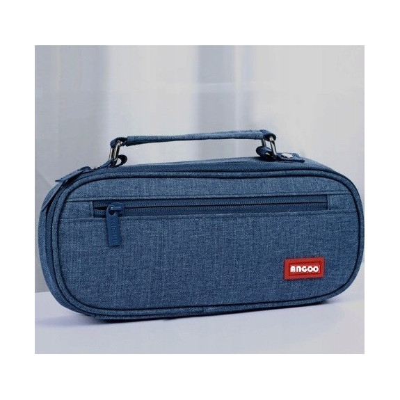 Duży Granatowy Organizer Piórnik Szkolny