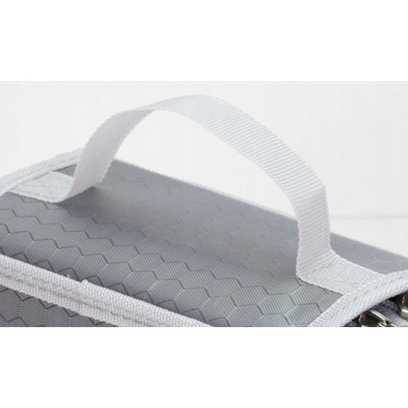 Szary Trzykomorowy Piórnik Szkolny Saszetka