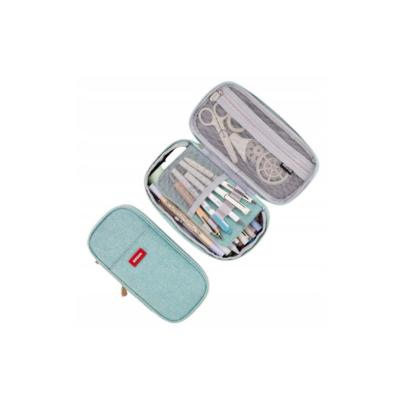 Miętowy Piórnik Organizer Szkolny Saszetka