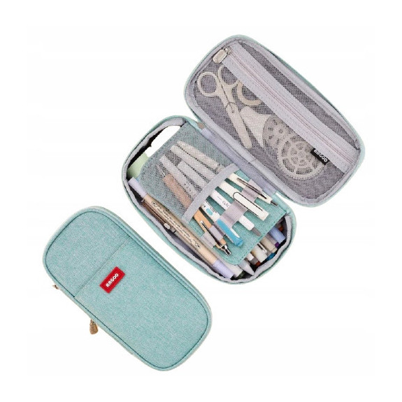 Miętowy Piórnik Organizer Szkolny Saszetka