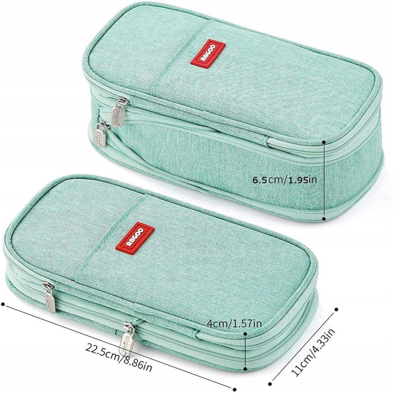 Miętowy Piórnik Organizer Szkolny Saszetka